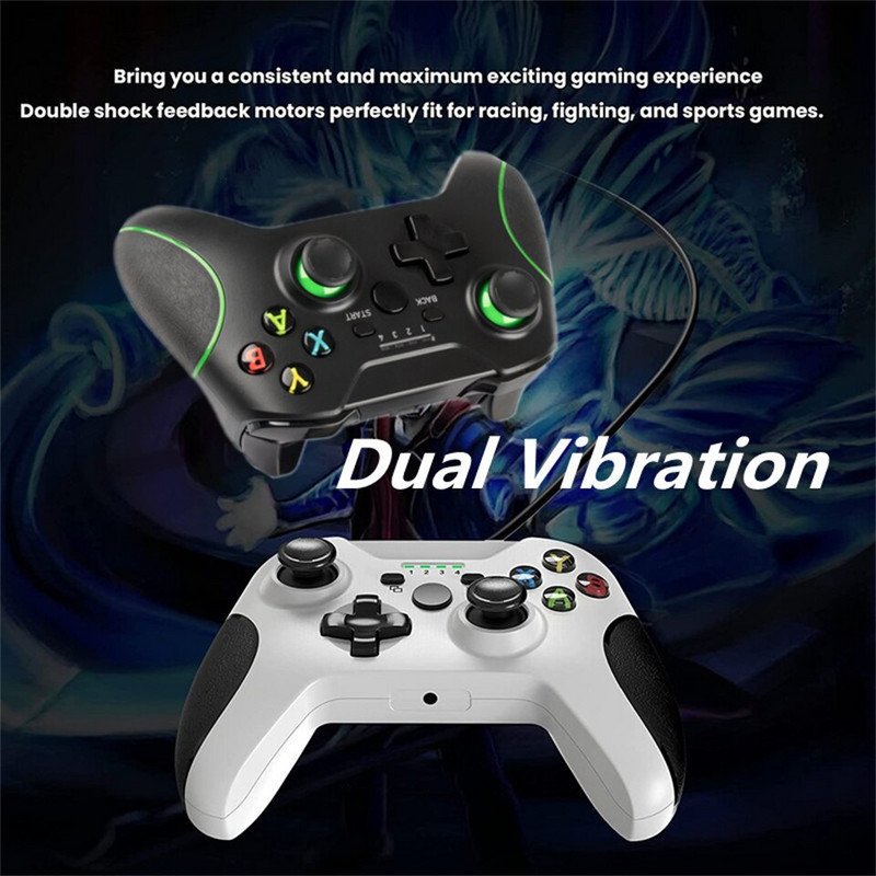 Controler prin cablu USB Joystick pentru gamepad pentru PC cu mufă audio cu vibrație duală pentru seria Xbox One Windows 7/8/10 Joypad pentru jocuri
