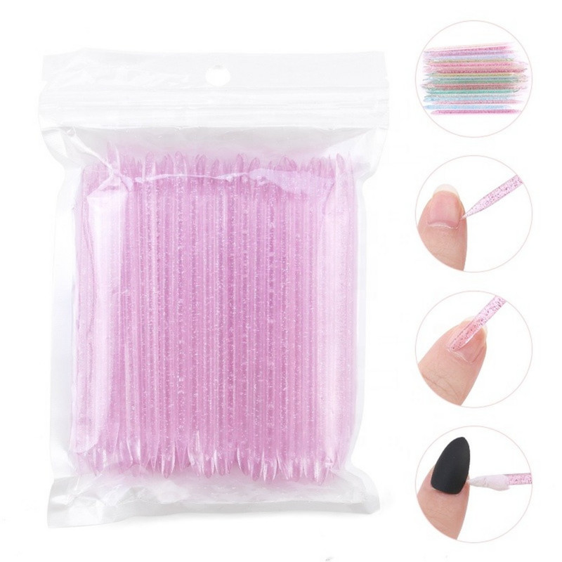 100 tk korduvkasutatav kristall-maniküüripulk Kahepoolne küünekunsti küünenaha lükkaja eemaldaja tööriist pediküüri küünte hooldus