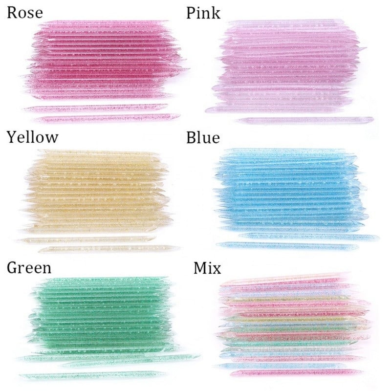 100 tk korduvkasutatav kristall-maniküüripulk Kahepoolne küünekunsti küünenaha lükkaja eemaldaja tööriist pediküüri küünte hooldus