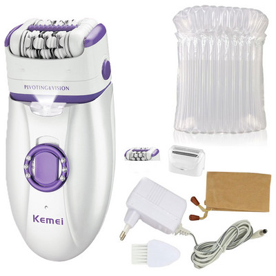 Kemei 1981 3in1 Epilator electric pentru femei Aparat de bărbierit pentru femeie Picior Îndepărtarea părului buzelor bărbie Depilator pentru femeie Bikini Trimmer păr facial