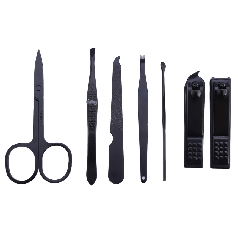 7 Stks/set Rvs Nail Clipper Nail Schaar Multifunctionele Beauty Tools Nail Trimmen Pedichiura Manixure Kit