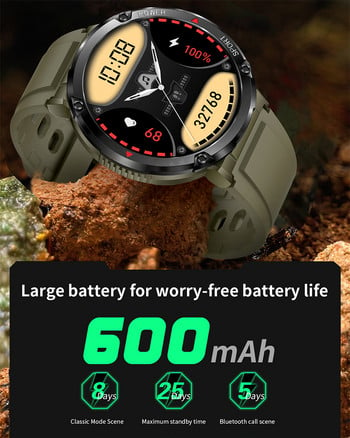 ChiBear Bluetooth Call Men Smart Watch 600 mAh Μεγάλη μπαταρία 1,6\