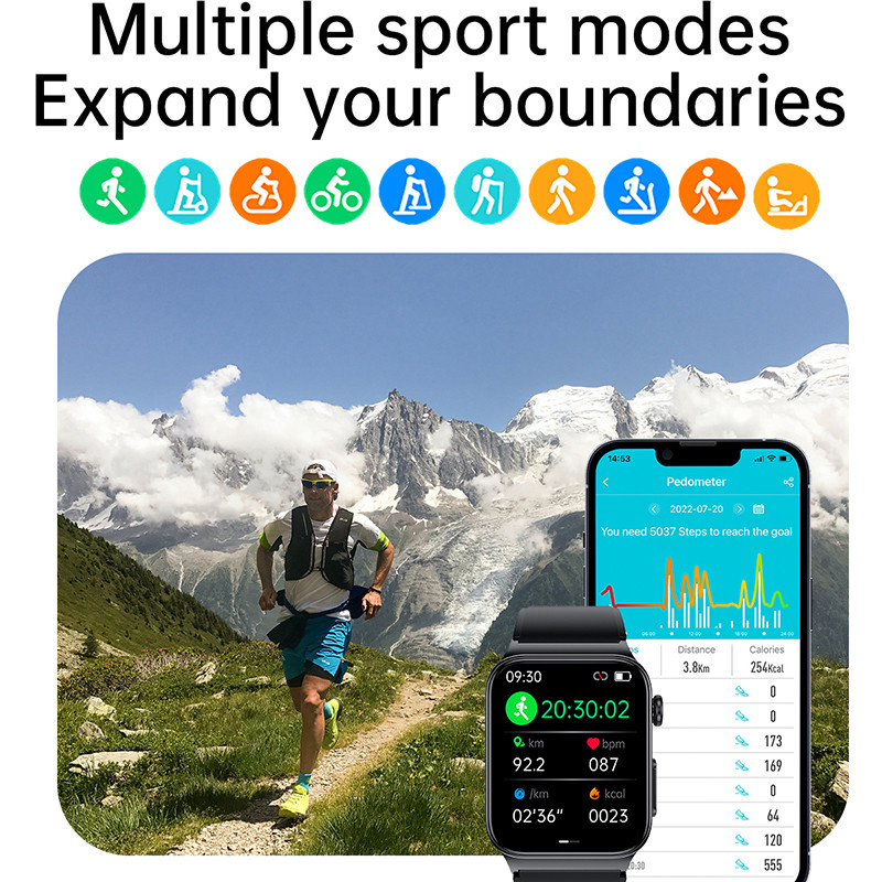 Ceas inteligent pentru glucoză din sânge 2022 pentru bărbați, ECG+PPG, ritm cardiac, tensiune arterială, ceasuri de sănătate, IP68, ceas inteligent impermeabil, pentru femei, pentru Xiaomi