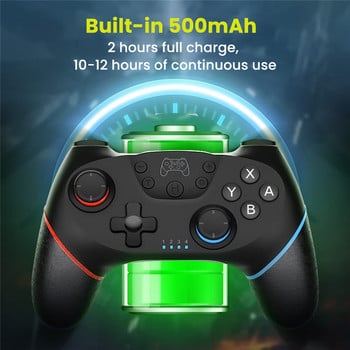 Bluetooth безжичен геймпад за Switch Pro NS, съвместим с Nintendo, ергономичен неплъзгащ се джойстик с 6 оси, контролер за игри, вибрация