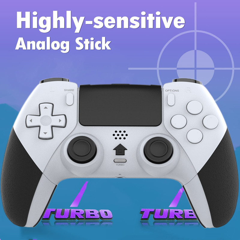 Belaidis vairasvirtė Bluetooth PS4 valdiklis, 6 ašių žaidimų pultelis Mando Joypad, skirtas PS4 / PS4 Slim / PC / Steam / iPad / planšetiniam kompiuteriui / Andriod