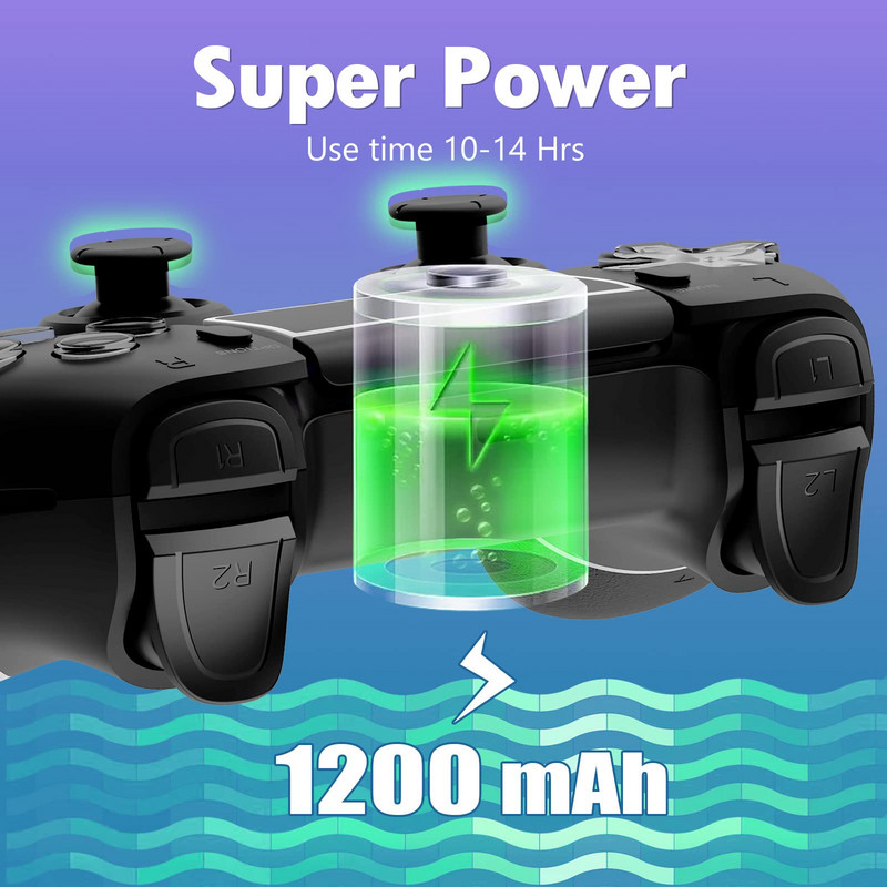 Belaidis vairasvirtė Bluetooth PS4 valdiklis, 6 ašių žaidimų pultelis Mando Joypad, skirtas PS4 / PS4 Slim / PC / Steam / iPad / planšetiniam kompiuteriui / Andriod