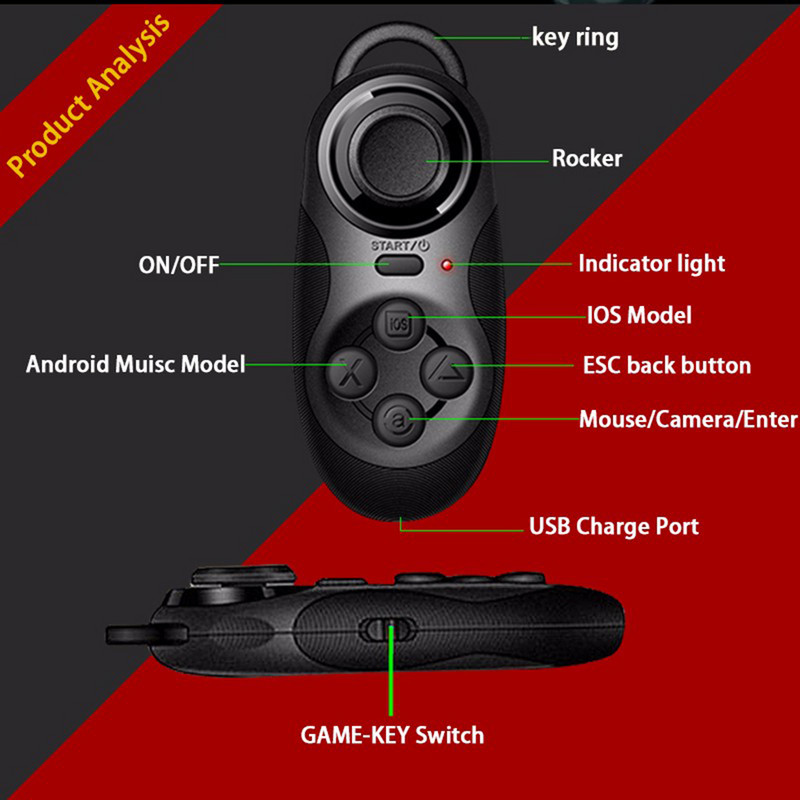 MOCUTE 032 VR naočale Bežični BT daljinski upravljač VR Gamepad Joystick Selfie Remote Shutter PC Joypades