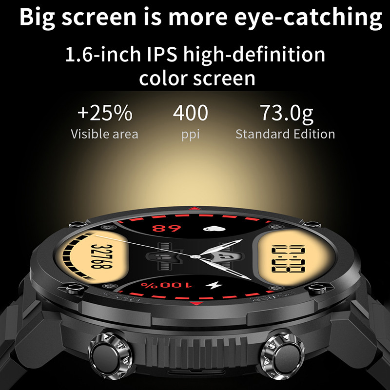 ChiBear Bluetooth Call Men Smart Watch 600 mAh Μεγάλη μπαταρία 1,6" 400*400 HD έγχρωμη οθόνη IP68 Αδιάβροχη οθόνη Smartwatch Man