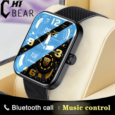 Ceas inteligent cu apelare Bluetooth pentru bărbați, femei, monitorizare ritm cardiac PPG, buton rotativ, ceas inteligent rezistent la apă, tracker fitness pentru bărbați + cutie 2022 nou