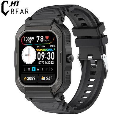 ChiBear 2023 Novi pametni sat za muškarce, velika baterija, reprodukcija glazbe, fitness praćenje, Bluetooth biranje poziva, sportski pametni sat za muškarce za IOS Android