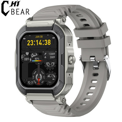 ChiBear 2023 Novi pametni sat za muškarce, velika baterija, reprodukcija glazbe, fitness praćenje, Bluetooth biranje poziva, sportski pametni sat za muškarce za IOS Android