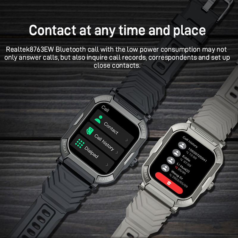 ChiBear 2023 Novi pametni sat za muškarce, velika baterija, reprodukcija glazbe, fitness praćenje, Bluetooth biranje poziva, sportski pametni sat za muškarce za IOS Android