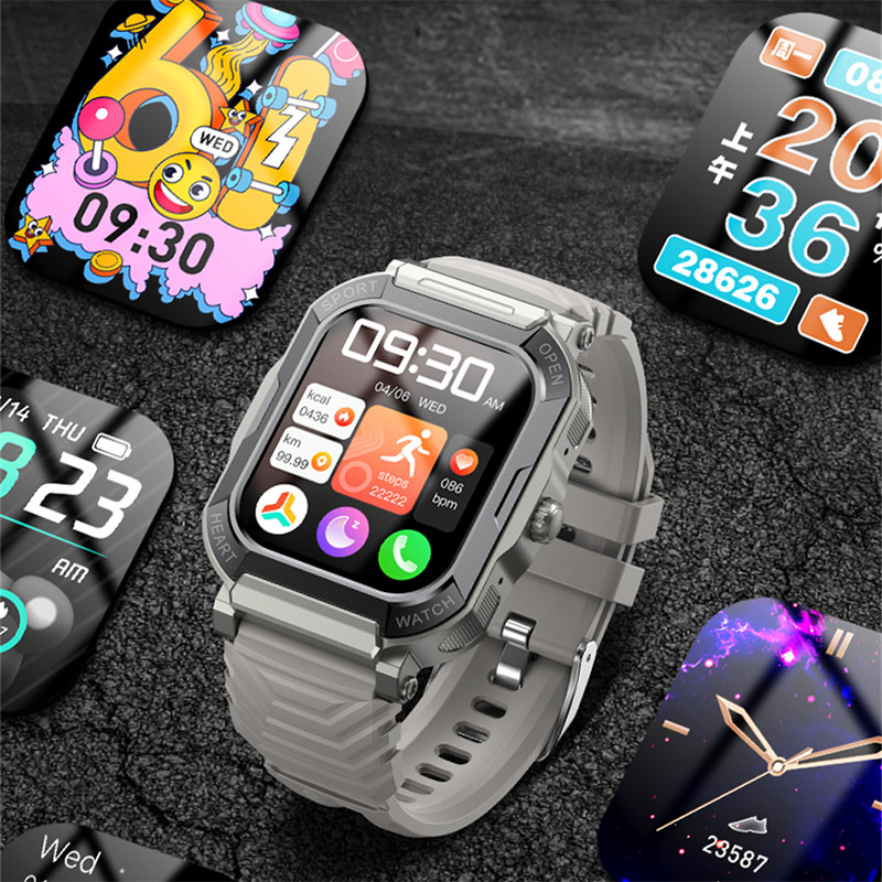 ChiBear 2023 Novi pametni sat za muškarce, velika baterija, reprodukcija glazbe, fitness praćenje, Bluetooth biranje poziva, sportski pametni sat za muškarce za IOS Android