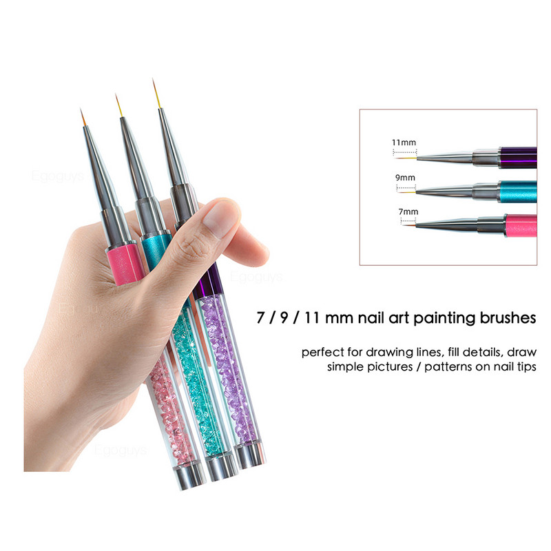 DIY Nail Art Tools Set de kit de manichiură Set de perii de căptușeală Gem Picker Ceară Dotting Pen Practică Stand Display Paleta Suport pentru amestecare de culori