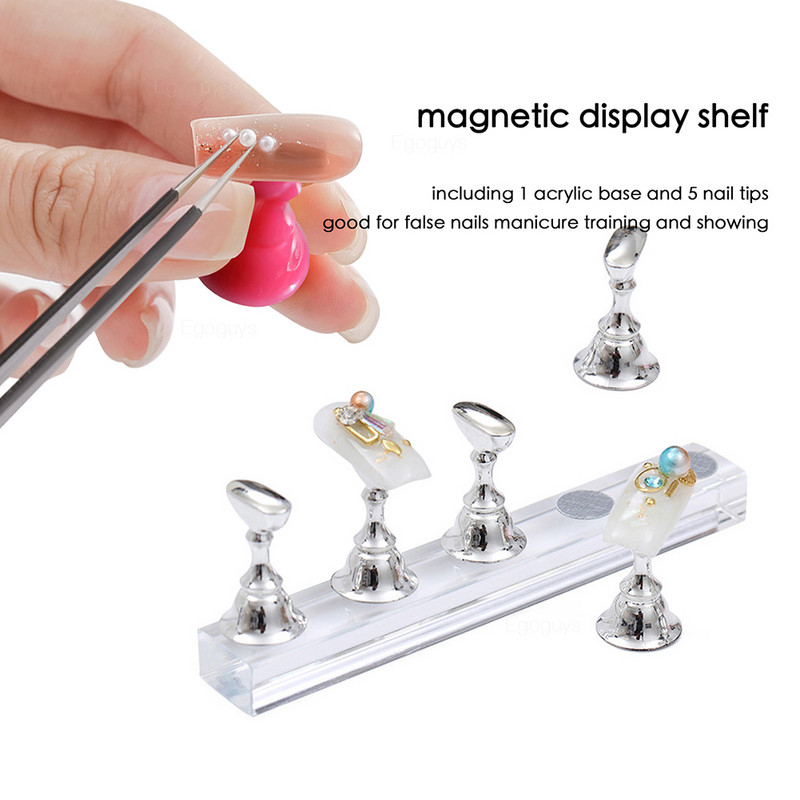 DIY Nail Art Tools Set de kit de manichiură Set de perii de căptușeală Gem Picker Ceară Dotting Pen Practică Stand Display Paleta Suport pentru amestecare de culori