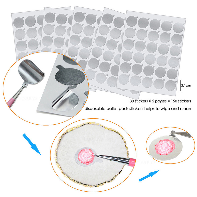 DIY Nail Art Tools Set de kit de manichiură Set de perii de căptușeală Gem Picker Ceară Dotting Pen Practică Stand Display Paleta Suport pentru amestecare de culori