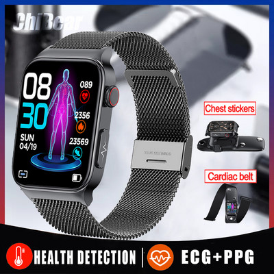 2022 Noua analiză ECG ceas inteligent bărbați femei PPG non-invaziv glucoză din sânge sănătate smartwatch barbat IP68 impermeabil GPS pistă sport