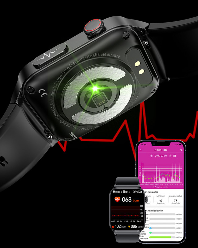 2022 Noua analiză ECG ceas inteligent bărbați femei PPG non-invaziv glucoză din sânge sănătate smartwatch barbat IP68 impermeabil GPS pistă sport