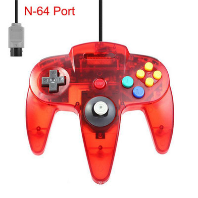 Controler clasic N64 cu fir Gamepad Joystick Joypad Game Pad cu fir lung pentru jocuri clasice 64 Console Interfață Port N64