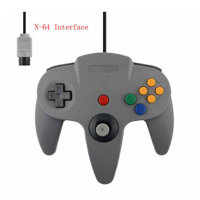 Controler clasic N64 cu fir Gamepad Joystick Joypad Game Pad cu fir lung pentru jocuri clasice 64 Console Interfață Port N64