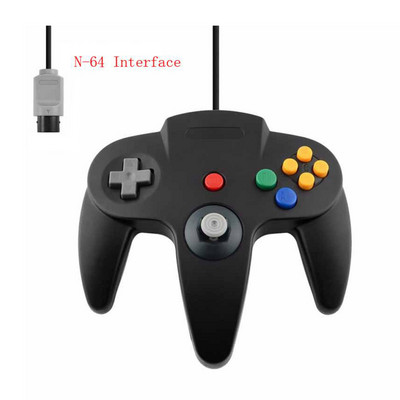 Controler clasic N64 cu fir Gamepad Joystick Joypad Game Pad cu fir lung pentru jocuri clasice 64 Console Interfață Port N64