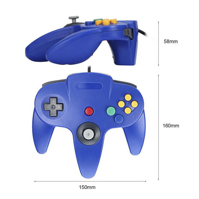 Controler clasic N64 cu fir Gamepad Joystick Joypad Game Pad cu fir lung pentru jocuri clasice 64 Console Interfață Port N64