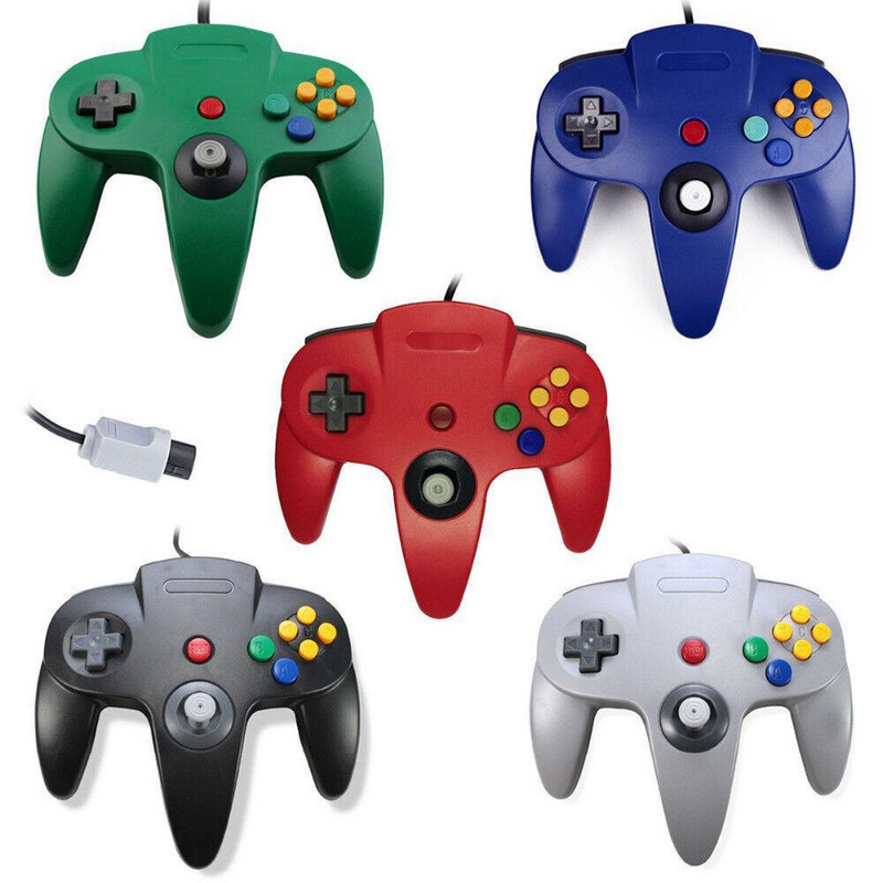 Controler clasic N64 cu fir Gamepad Joystick Joypad Game Pad cu fir lung pentru jocuri clasice 64 Console Interfață Port N64