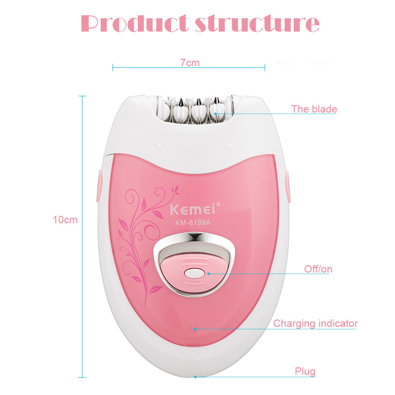 Lady Electric Epilator Επαναφορτιζόμενη Ασύρματη Αποτριχωτική Αποτριχωτική Επαγγελματική Γυναικεία Φροντίδα Ξυρίσματος Σώμα Πρόσωπο Μασχάλες Τρίμερ μπικίνι 45D