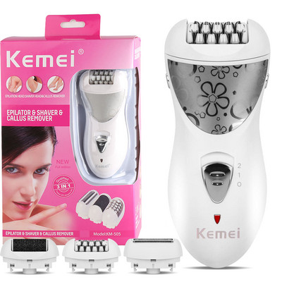 Kemei Epilator Rechargeable 3 in 1 Lady Hair Remover Shaver Electric Callus Remover Depilador Removal for Women Tool Care Tools