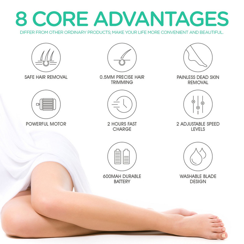 Kemei Epilator Rechargeable 3 in 1 Lady Hair Remover Shaver Electric Callus Remover Depilador Removal for Women Tool Care Tools