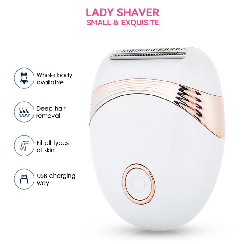 Električni brijač za žene Punjivi prijenosni električni brijač Bikini trimer Mini epilator Bežični uređaj za uklanjanje dlačica za intimno područje