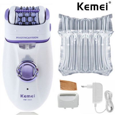 Kemei 2 az 1-ben epilátor elektromos borotva Defeatherer szőrtelenítő újratölthető KM-2668 szőrtelenítő női test arc hónalj