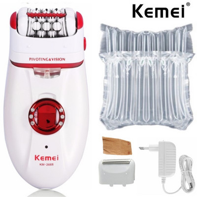 Kemei 2 az 1-ben epilátor elektromos borotva Defeatherer szőrtelenítő újratölthető KM-2668 szőrtelenítő női test arc hónalj
