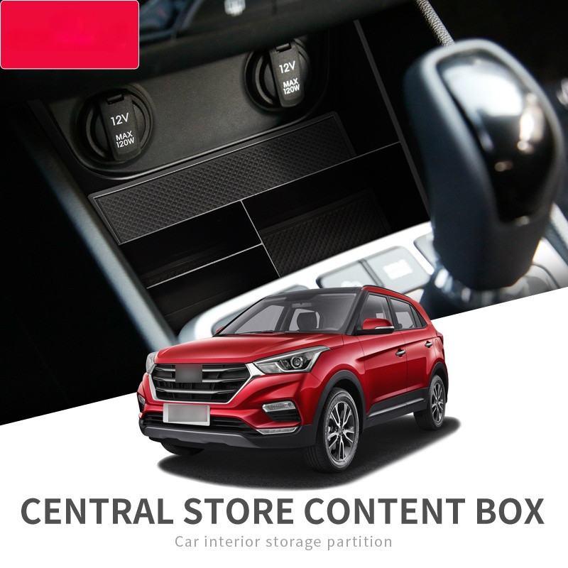 Tavă de depozitare centrală multifuncțională pentru Hyundai Creta 2014 ~ 2019 IX25 Accesorii pentru cutia centrală pentru mașină Organizator cutie container