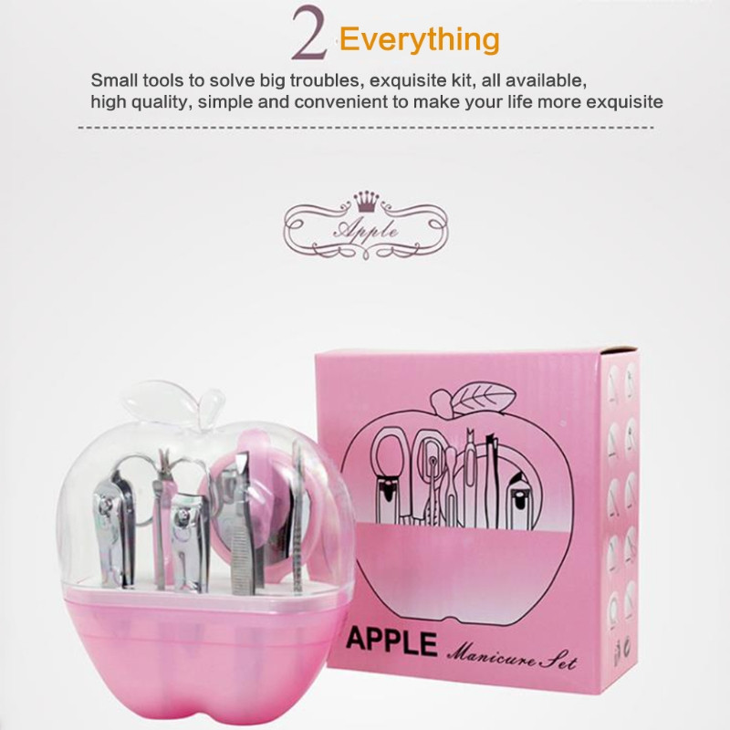 Kit profesional de tăiere a unghiilor din 9 piese Trusă de îngrijire a unghiilor din oțel inoxidabil cu cutie Kit de pedichiură pentru unghii de călătorie acasă