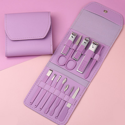 Set za manikuru Škare za nokte Alati za kućanstvo 12/16 kom. Zelena Žlica za uši od nehrđajućeg čelika Rezači za nokte Škare Kit za alate za manikuru