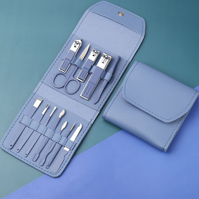 Set za manikuru Škare za nokte Alati za kućanstvo 12/16 kom. Zelena Žlica za uši od nehrđajućeg čelika Rezači za nokte Škare Kit za alate za manikuru