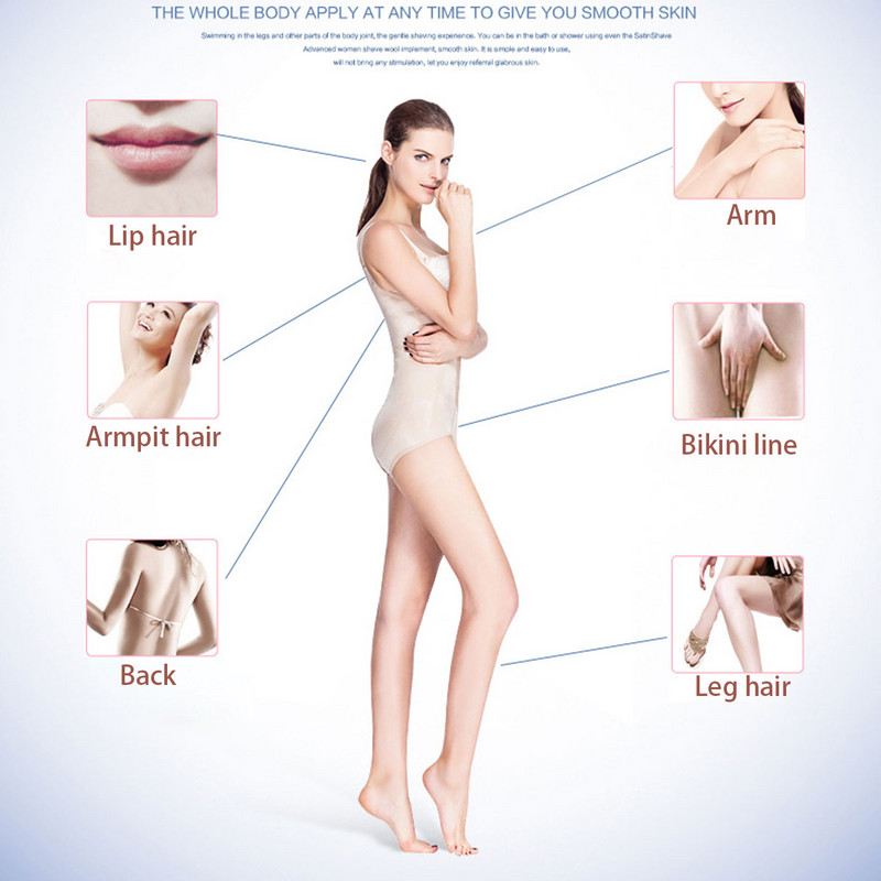 KM-1632 Epilator electric 2 în 1 Aparat de tuns USB Aparat de tuns Bikini Reîncărcabil Impermeabil pentru îndepărtarea părului pentru față +2 capete