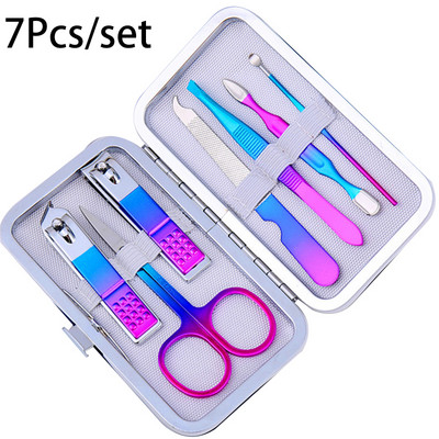 7/10/12/15 bucăți/set tăietoare de manichiură set de tăietoare de unghii de uz casnic tăietoare de unghii din oțel inoxidabil pentru pedichiură instrument pentru foarfece de unghii