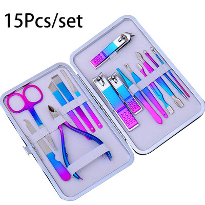 7/10/12/15 bucăți/set tăietoare de manichiură set de tăietoare de unghii de uz casnic tăietoare de unghii din oțel inoxidabil pentru pedichiură instrument pentru foarfece de unghii