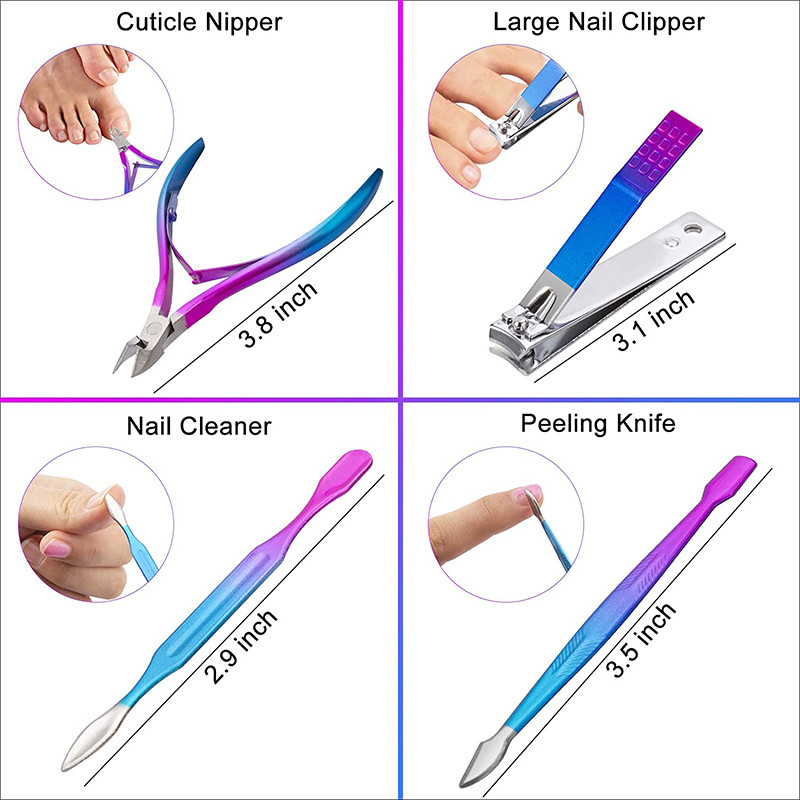 7/10/12/15 bucăți/set tăietoare de manichiură set de tăietoare de unghii de uz casnic tăietoare de unghii din oțel inoxidabil pentru pedichiură instrument pentru foarfece de unghii