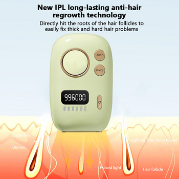 YUKUI Mini IPL Hair Remove Device 990000 Flash-Support TYPE-C To Work Αποτρίχωση μέσω τηλεφώνου και διαχείριση της διαδικασίας για γυναίκες