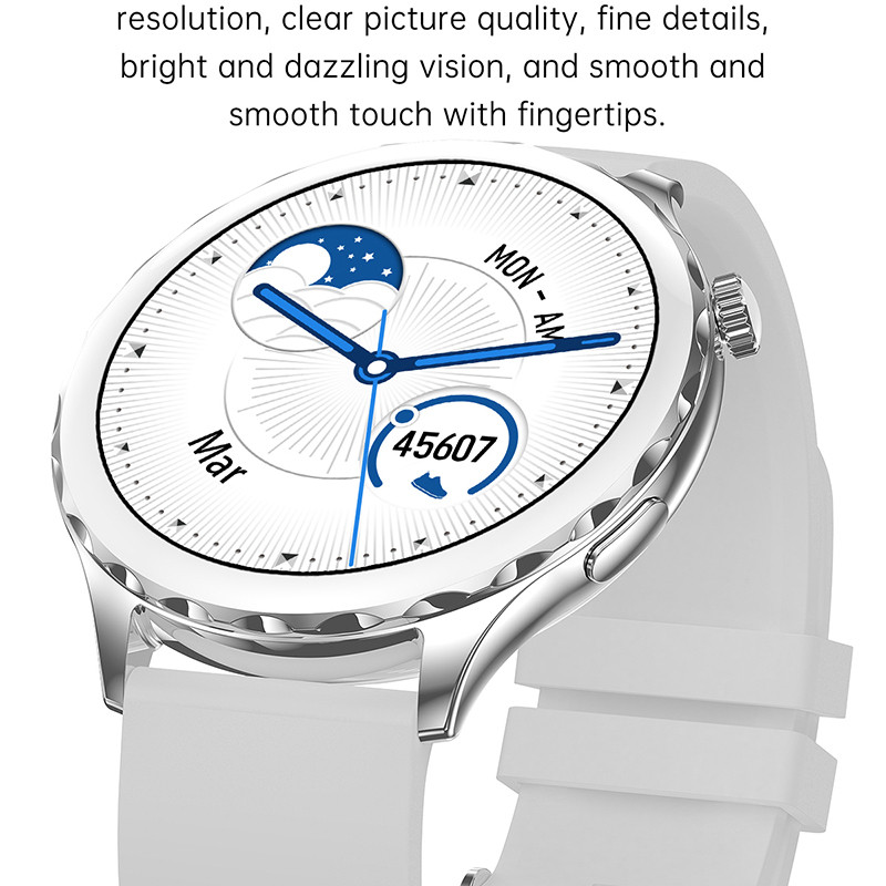 Nou Bluetooth Call Ceas inteligent pentru femei 1,32" 360*360 HD Color Ecran tactil complet Frecvență cardiacă Oxigen în sânge Ceas inteligent pentru femei la modă