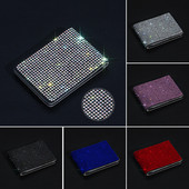 Suport permis de conducere auto cu diamant Husă din piele pentru documente de conducere auto Suport de afaceri Accesorii bling pentru mașină pentru fete femei