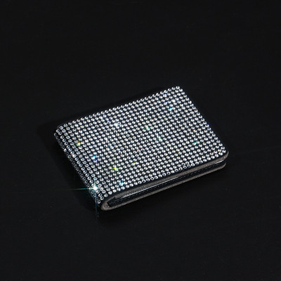 Suport permis de conducere auto cu diamant Husă din piele pentru documente de conducere auto Suport de afaceri Accesorii bling pentru mașină pentru fete femei