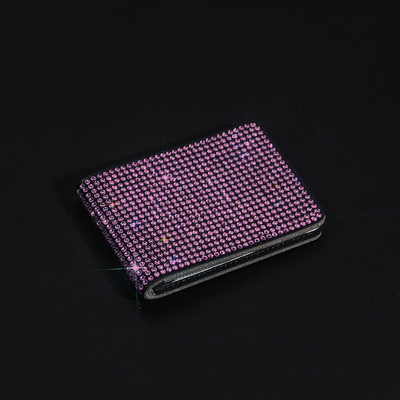 Suport permis de conducere auto cu diamant Husă din piele pentru documente de conducere auto Suport de afaceri Accesorii bling pentru mașină pentru fete femei