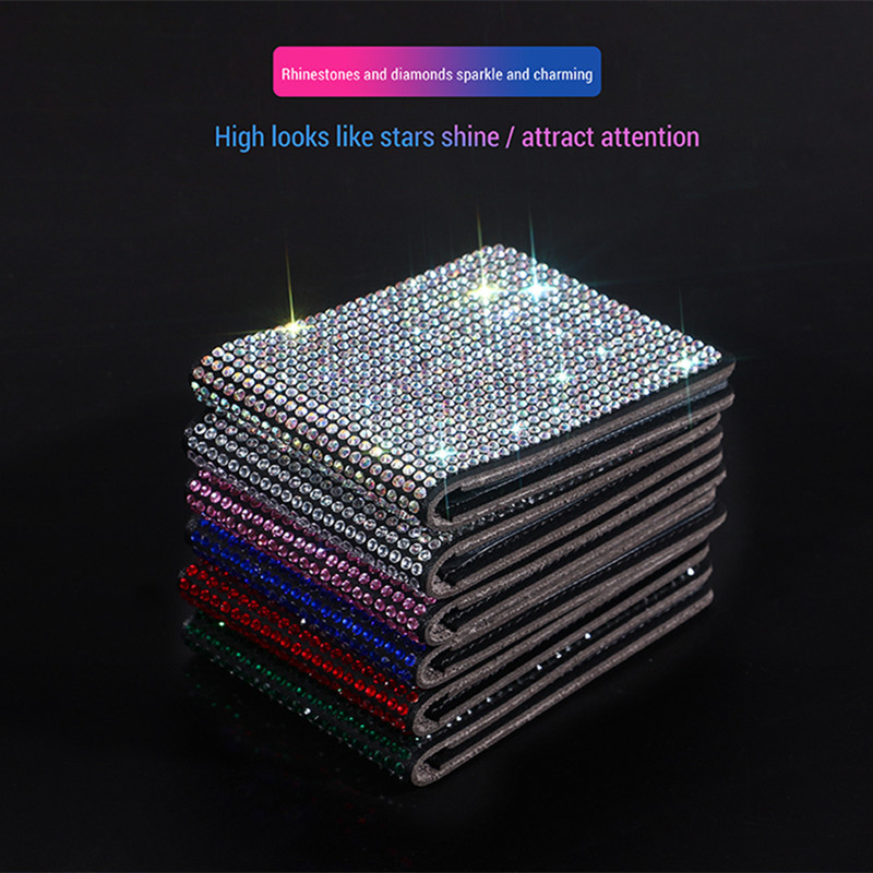 Suport permis de conducere auto cu diamant Husă din piele pentru documente de conducere auto Suport de afaceri Accesorii bling pentru mașină pentru fete femei