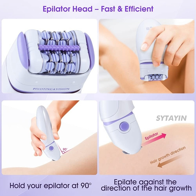 Epilator electric pentru femei 3in1 pentru îndepărtarea epilatorului electric cu laser fără durere Aparat de ras electric portabil reîncărcabil pentru păr facial