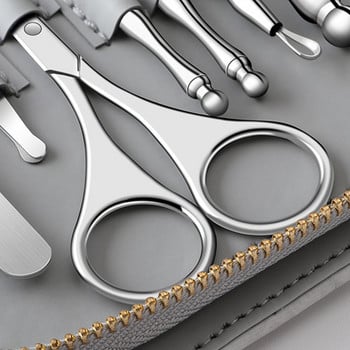 Комплект за маникюр Професионална ножица за нокти Ръчен комплект инструменти за подаръци за пътуване Резачка за нокти от неръждаема стомана Машинка за подстригване на нокти 12 в 1