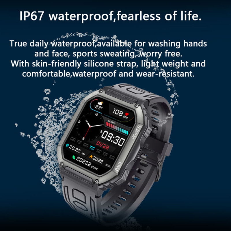 2022 m. naujas „Bluetooth“ skambutis Išmanusis laikrodis vyrų lauko sportui, kūno rengybos stebėjimui, vandeniui atsparus GPS judėjimo takelis, pasirinktinio rinkimo išmanusis laikrodis + dėžutė